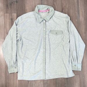 Isaac Mizrahi Light Gray Casual Button-Down Shirt